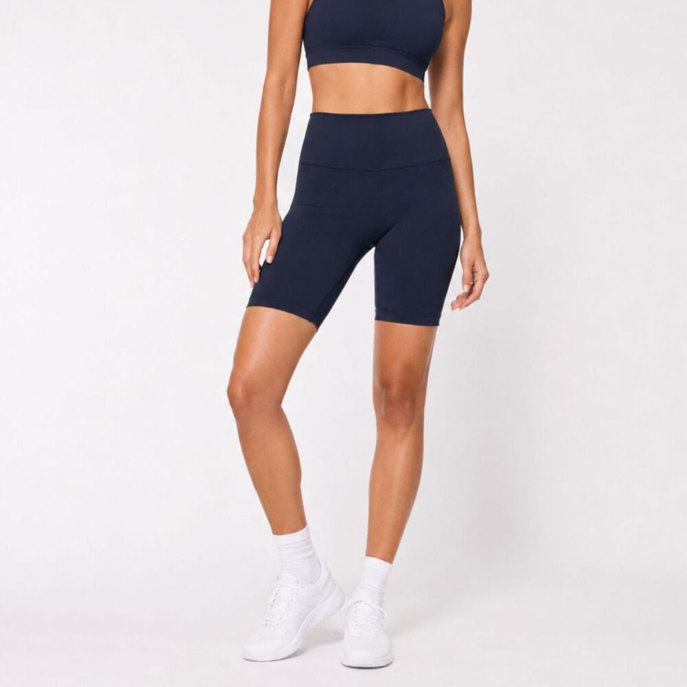 Lululemon Wunder Train 8in High Rise Shorts Women's 4 Navy Blue Pilates